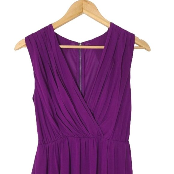 ALICE + OLIVIA Purple Silk Dress Women's Pleated Fit & Flare Mini Dress Size XS - Picture 5 of 14